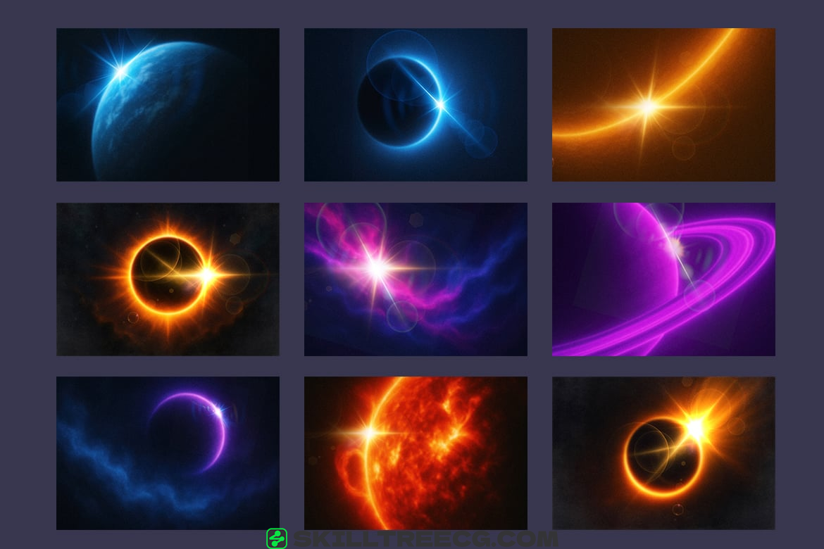 图片[2]-Glowing Space Backgrounds with Solar Bursts（083349）-技能树